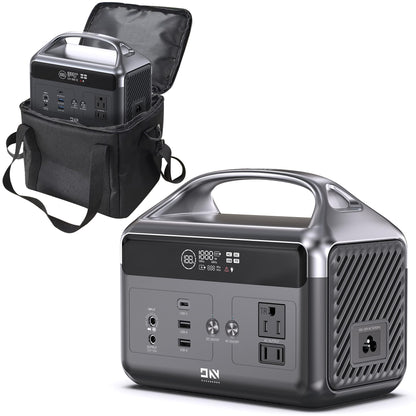 DaranEner Portable Power Station 192Wh LiFePO4 Battery, Solar Generator with Storage Bag, 2×AC 300W (600W Surge), USB-C 60W PD, Fast Recharge for Camping, RV, Outdoor, Emergency Backup