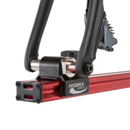 Feedback Sports | Sprint Bike Repair Stand | Compact Bicycle Workstand W/Tripod Base | 360-Degree Rotation | Dropout Style Mount | Red