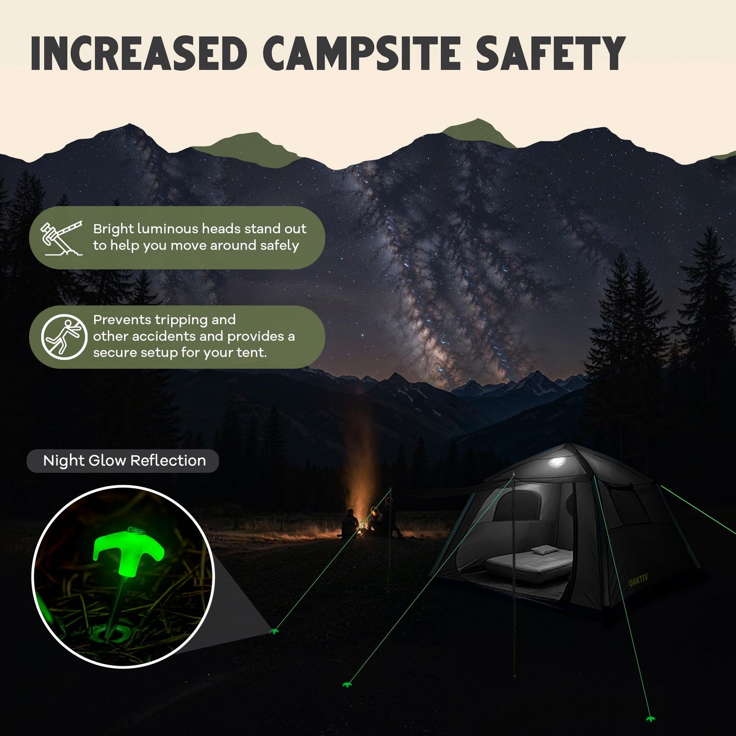 Oaktiv Inflatable Tents for Camping - CloudCamp 4-6 Person Blow Up Tent, Self Inflating Glamping Tent with Pump, 210D Oxford Waterproof, UV50+ Protection, 4-Season Air Tent for Adults