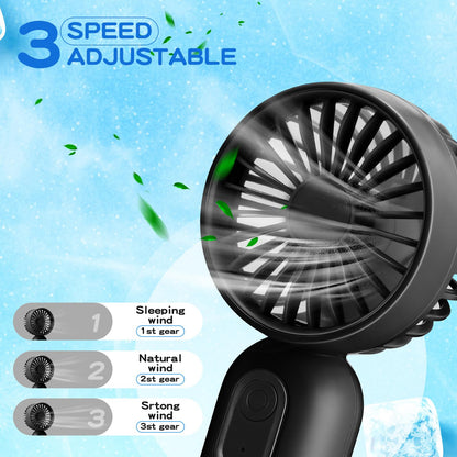 Rossesay 36 Pcs Mini Portable Fan Bulk Cute Handheld Lightweight Small Little Personal Hand Eyelash Fan 3 Speeds USB Rechargeable for Women Men Indoor Outdoor Makeup Travel (Black)