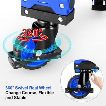 2-in-1Hand Truck Dolly Foldable with Folding Basket, 330LB Folding Hand Truck Heavy Duty Carrying, Combination of 4 Wheels and 2 Wheels Convertible Dolly Cart with Retractable Handle Dolly for Moving