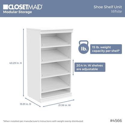 ClosetMaid Modular Storage 68.76-78.78-inch W 4-Drawer 19-Shelf Wood Closet System with Doors, White