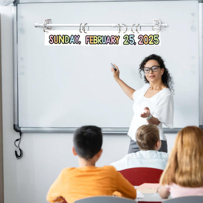 Flip Calendar Bulletin Board Set Classroom Decorations for Whiteboard with Adjustable Flip Calendar Rod Holder Date Cards Days of The Week for Classroom School Supplies(Pastel)