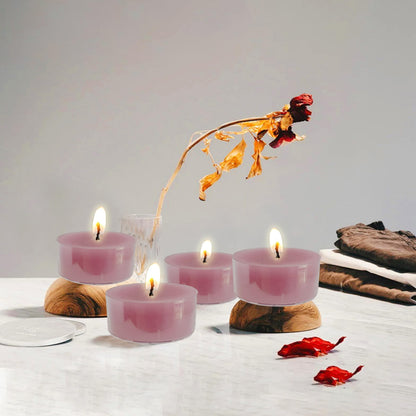 Purple Tea Lights Set of 24, Grape Scented Tealight Candles, Handmade Tea Candles, Long Burning Tealights for Romantic Wedding Home Decor Gift