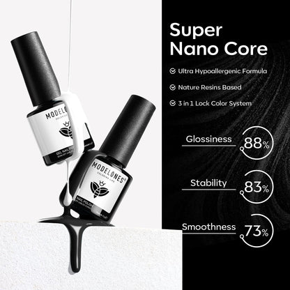 modelones Gel Nail Polish Set 2 Pcs 15ml French Manicure Kit White Nude Pink Jelly Sheer Gel Polish Soak Off UV LED Classic French Tip Gel Polish Natural Nail Art DIY Gift for Women