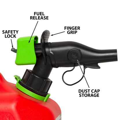 Scepter FR1G152 Fuel Container with Spill Proof Smart Control Spout with Bonus Spout Extender, Red Gas Can, 1 Gallon (Pack of 4)
