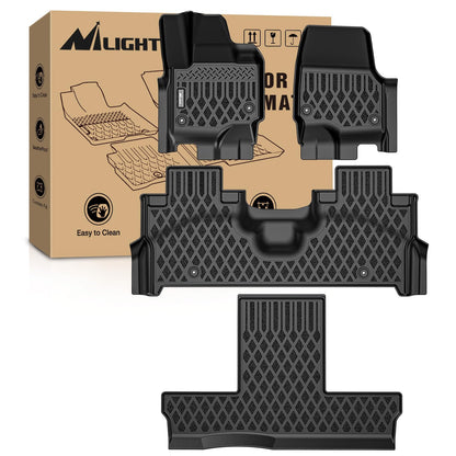 Nilight TPE Floor Mats for Ford Expedition Max Lincoln Navigator L 7 Seats 2025 2026 All Weather Custom Fit Heavy Duty Floor Liners