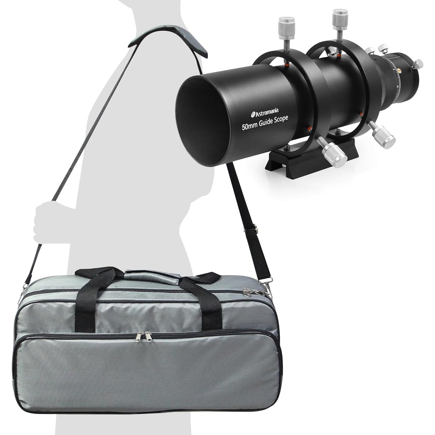 Astromania 50mm Finder & Guidescope Kit - Bundle with - Transport Bag for 1.25" Eyepiece and 2" Eyepiece