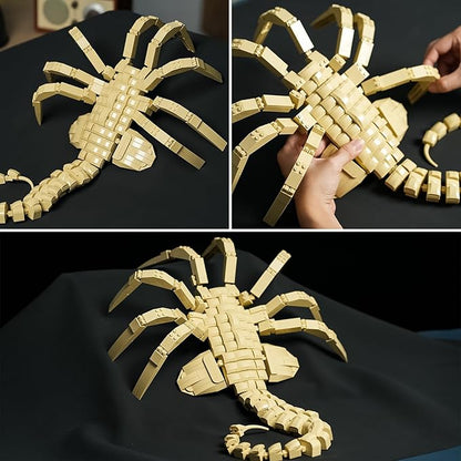 Xenomorph Facehugger Action Figure Building Kit Compatible with LegoCool Halloween Horror Toys for Adults and Boys 8-14 Years up 572 pcs