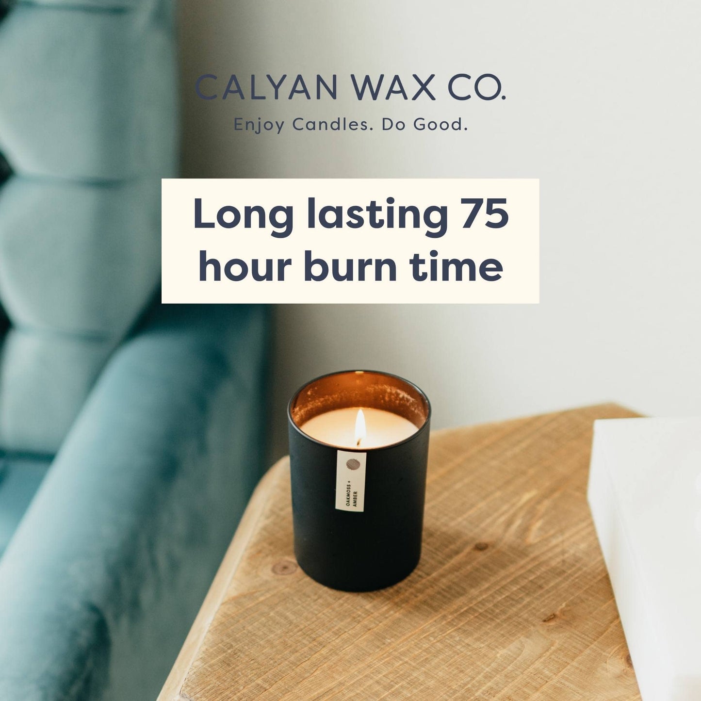 Calyan Wax Co. Seaside & Citrus Scented Candle - 75 Hour Burn - Luxury Clean Soy Wax Candles - Long Lasting Black Tumbler Jar Candle for Home - 10.2oz