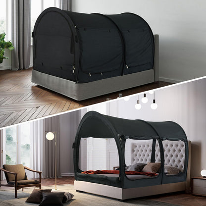 LEEDOR® Bed Canopy Bed Tents Dream Tents Privacy Space,Sleeping Tents Indoor Pop Up Portable Frame,Mosquito Net Curtains Breathable Reducing Light & Air Ventilation 2-in-1 New Version Full