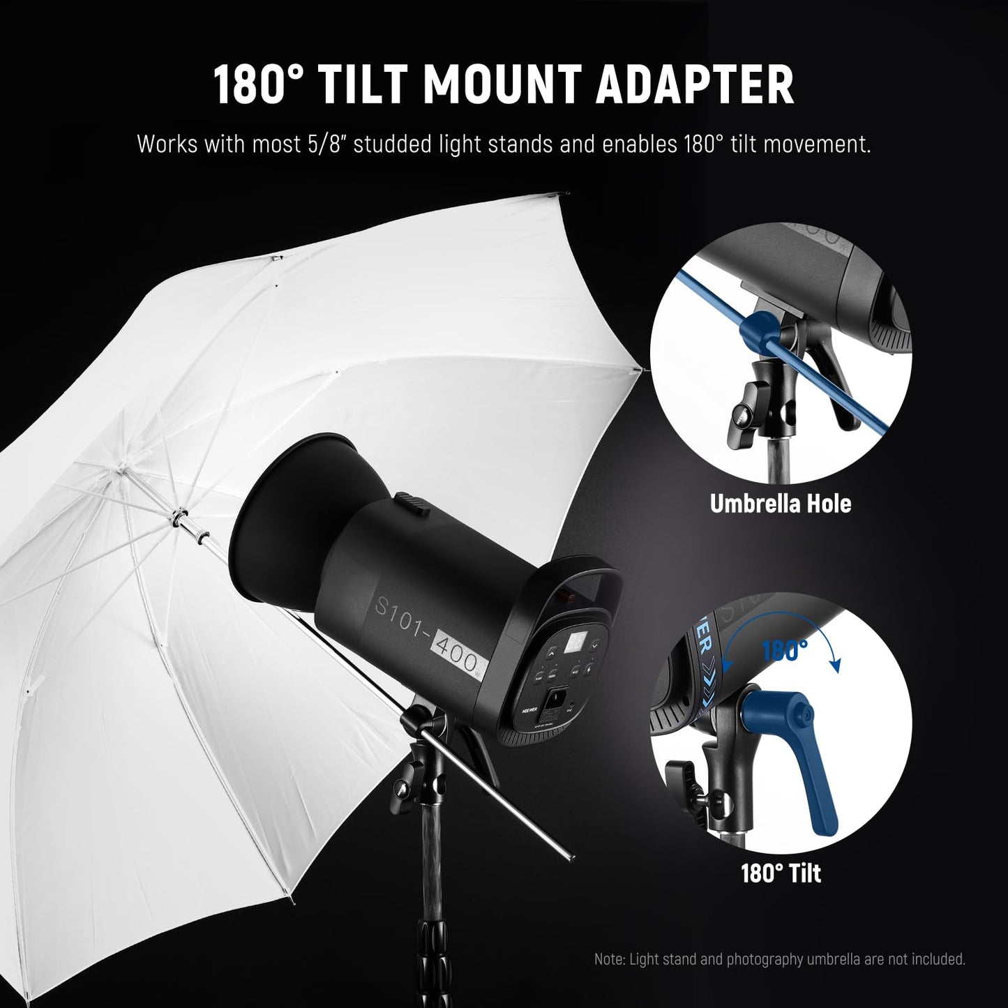 NEEWER 800Ws Studio Monolight Flash Light Kit (2 Pack), S101-400W 5600K Strobe Light with 150W Modeling Lamp/Bowens Mount/Softbox/Stand/Reflector/RT-16 Trigger/Bag for Portrait Product Photography
