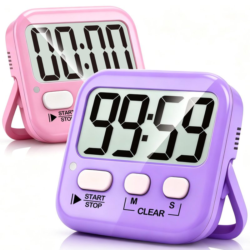 Antonki 2 Pack Digital Timer for Kids, Magnetic Countdown Kitchen Timers for Cooking, Egg, Classroom, Teacher, Exercise, Study, Oven - Battery Included