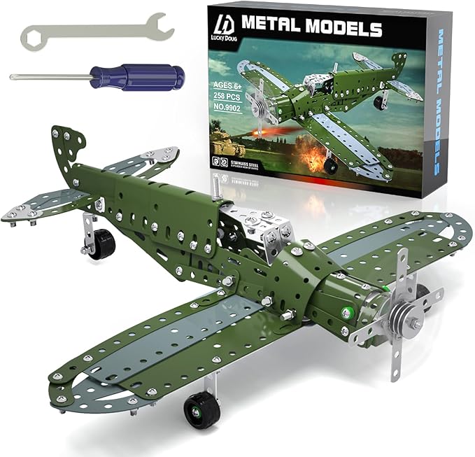 Lucky Doug Building Toys Model Airplane Set - DIY Building Stem Projects Toys for Kids Boys Ages 8-12 Assembly Science Toys for Model Fans