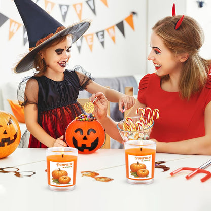 Pumpkin-Scented Glass Votive Candles, Set of 12 – Warm Fall Aroma, Perfect for Home Decor, Thanksgiving, and Halloween Parties