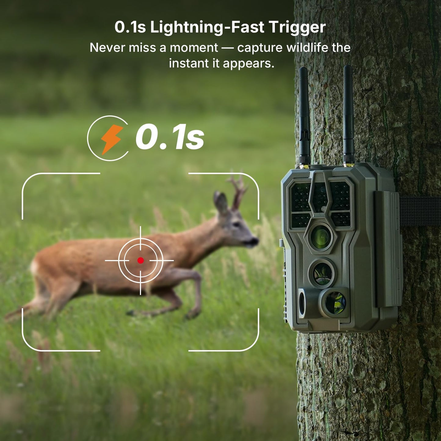 GardePro E8 2.0 Pro WiFi Trail Camera (Non-Cellular) with 10W Solar Panel SP1000, 4K Ultra HD & 64MP, Dual Antennas, 165ft Long-Range WiFi, 7800mAh Battery + 64GB SD Card, Motion Detection