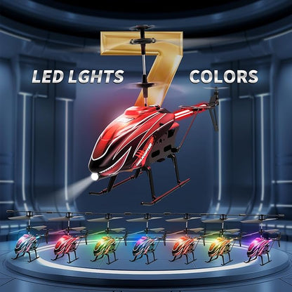 Dwi Dowellin RC Helicopter Remote Control Helicopter Toy for Kids with 26 Mins Flight(2 Batteries)8 Light ModesEasy Control for Boys Girls Age 8-12(Red)