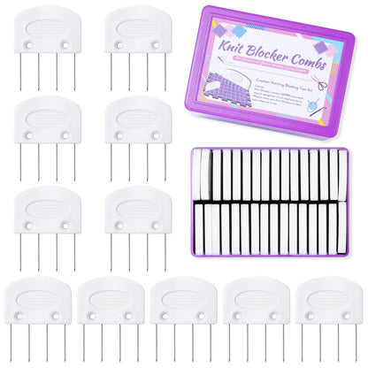 32 Pcs Blocking Combs, Knit Blockers Combs for Blocking, Blocking Pins for Knitting, Knit Blocking Combs for Blocking Knitting, Crochet Sewing Lace or Needlework Projects Tools Device
