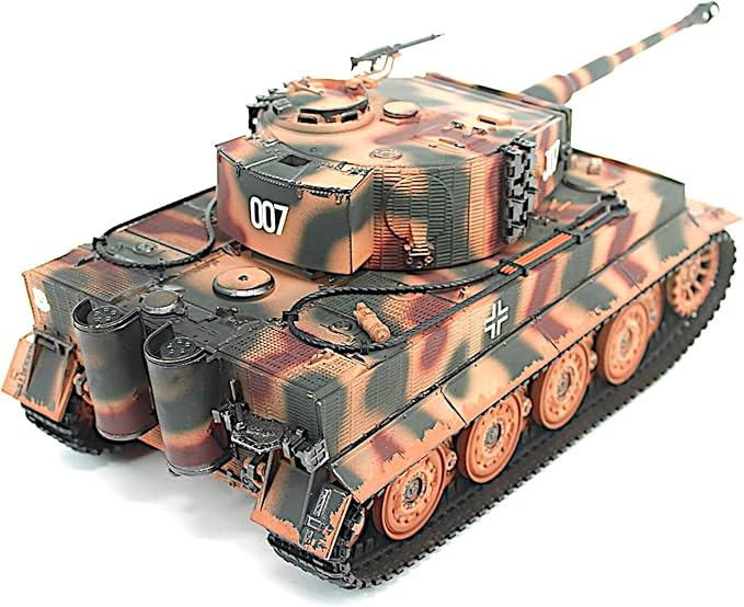 POCO DIVO German Tiger I Heavy Tank 1/24 Infrared IR Combat Panzer RTR 2.4Ghz RC Armored Vehicle Taigen 3841-11-L-C Late Version Airbrush Paint Sound Light Recoil WWII Military Model Camouflage