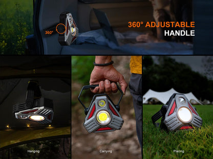 CP50R Rechargeable Lantern Flashlight, 5500 Lumen Spotlight & Floodlight, Multi-Color LEDs, Adjustable Color Temperature, 492 Yards Beam, Tripod Mount, Waterproof for Camping, Job Site & Emergency