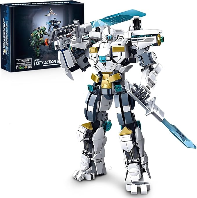 Mech Robot Building Sets Easter 561 PCS Transforming Mecha Robot Model Kit Creative Building Display Gift Christmas Birthday Ages 14+