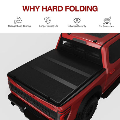 5'7"(67.4") Hard Tri-Fold Tonneau Cover Fit for 2009-2024 Ram 1500 (Without Ram Box) Styleside Pickup Truck Bed,5.6/5.7FT,Black