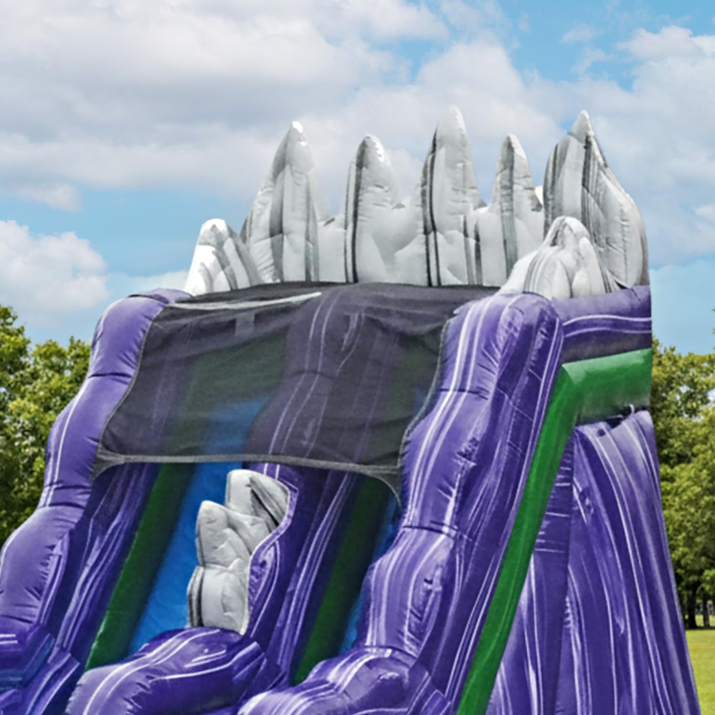 JumpOrange 15’ Dark Night Commercial Grade Water Slide with Splash Pool for Kids and Adults (with Blower), Outdoor Indoor, Wet Dry Use, Tall Inflatable