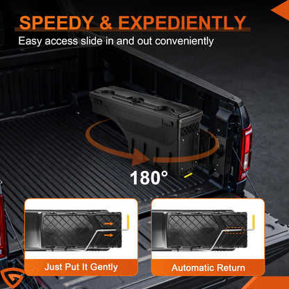 GEARLAST Truck Bed Storage Box Fit for Dodge Ram 1500 2019-2025 Passenger side