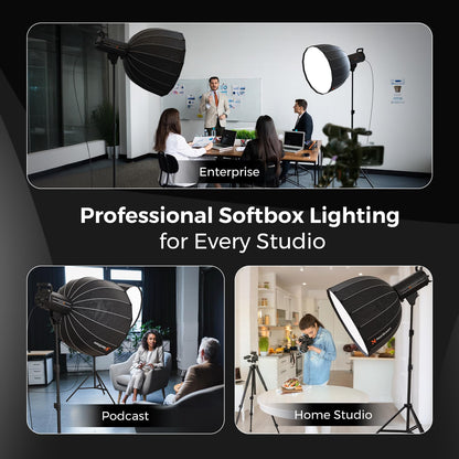 NearStream SL40 100W Softbox Lighting Kit with Tripod, 110'' Adjustable Stand, 27.6'' Softbox, 2700K–6500K Dimmable LED Studio Light, CRI 97+, Remote & App Control for Live Streaming and Video Record