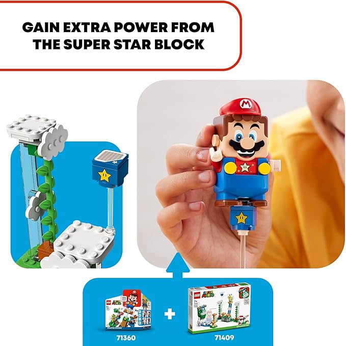 LEGO Super Mario Big Spike’s Cloudtop Challenge Expansion Set 71409 Collectible Toy for Kids with 3 Figures Including Boomerang Bro and Piranha Plant