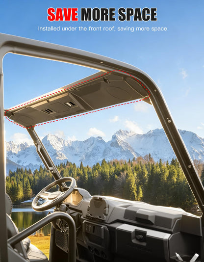 XATVXUTV Overhead 6.5" Speaker Pods Roof Liner for Polaris Ranger XP 1000 / Crew 2017-2025 Accessories, Front Roof Full Enclosure UTV Speaker Box, All-Weather Protection