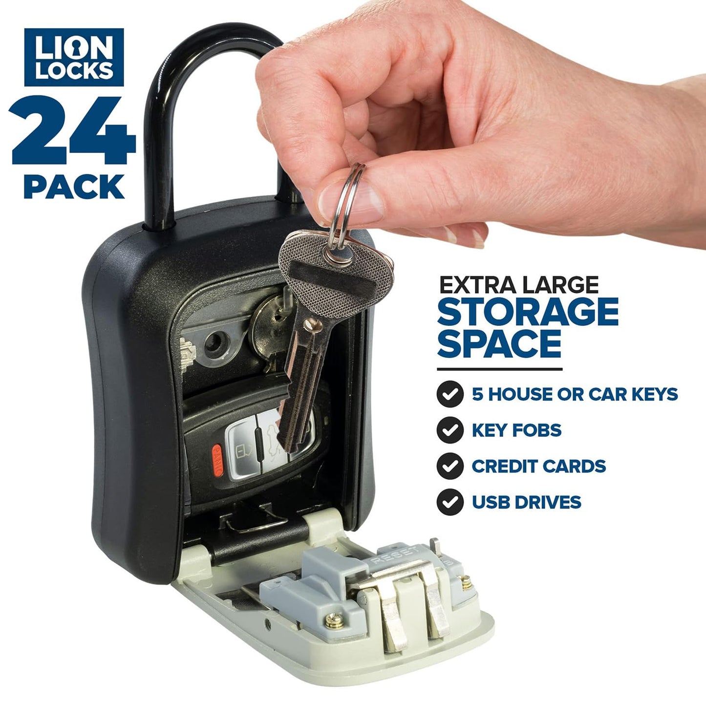 Key Lock Box for Keys with Code (24 Pack) 4 Digit Combination Lockbox for Keys Outdoor, Portable, Waterproof, Realtor Lock Box