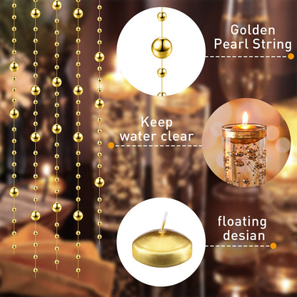 Nuanchu 12 Pieces 1. 65 Inch Floating Candles for Wedding Centerpiece, Small Unscented Floating Round Tealights Metallic Smooth Wax Disc Candles for Graduation Dinner Home Decor(Gold)