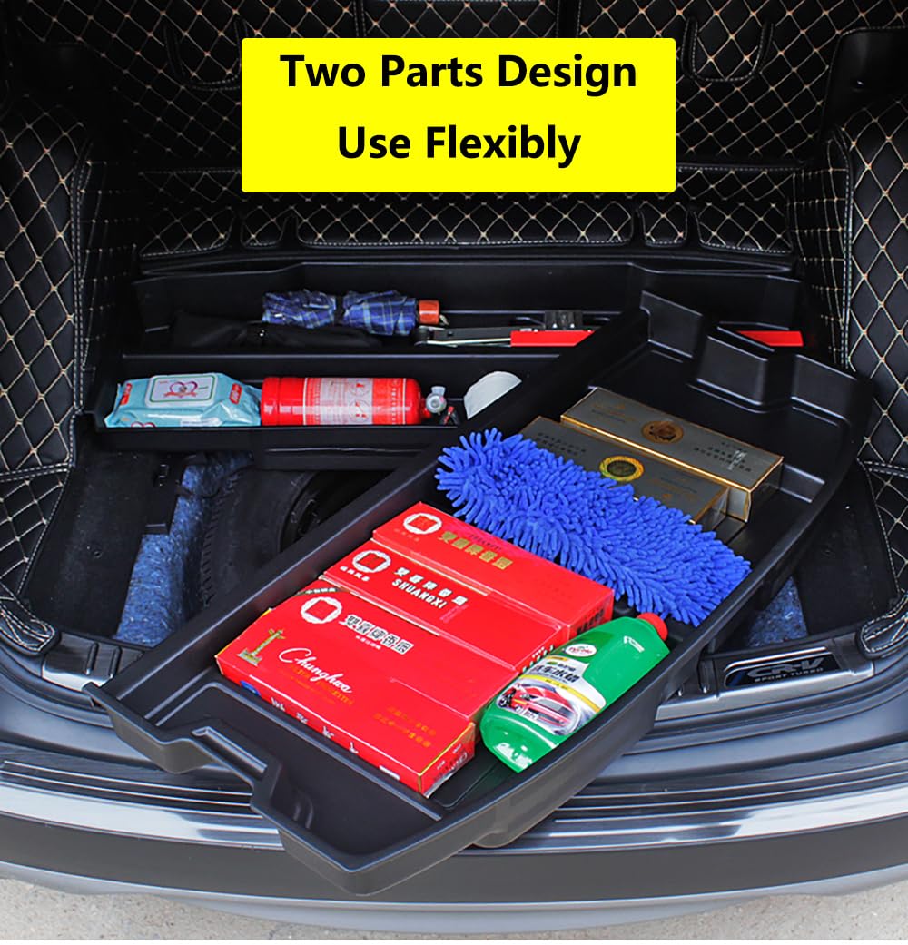 QXZcar For 2017-2022 Honda CR-V Trunk Hidden Storage Box, CRV Insert Cargo Rear Hatch Specific Organizer, SUV Extra Space fits CR-V EX EX-L LX Touring Under Cargo Floor Storage Bins Accessories