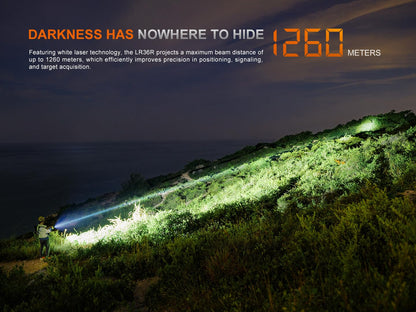 Fenix LR36R 10,000 Lumen Super Bright LED and LEP Flashlight with 1377 Yards Long Throw, USB-C Rechargeable and 2X Lumentac Organizers for Search and Rescue