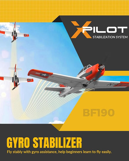 volantexrc RC Plane for Beginners 4CH WWII RC Airplane T28 Trojan with Aileron 2.4Ghz Remote Control Plane with Xpilot Self Righting &amp One Key Aerobatic for Adults (761-9 RTF)