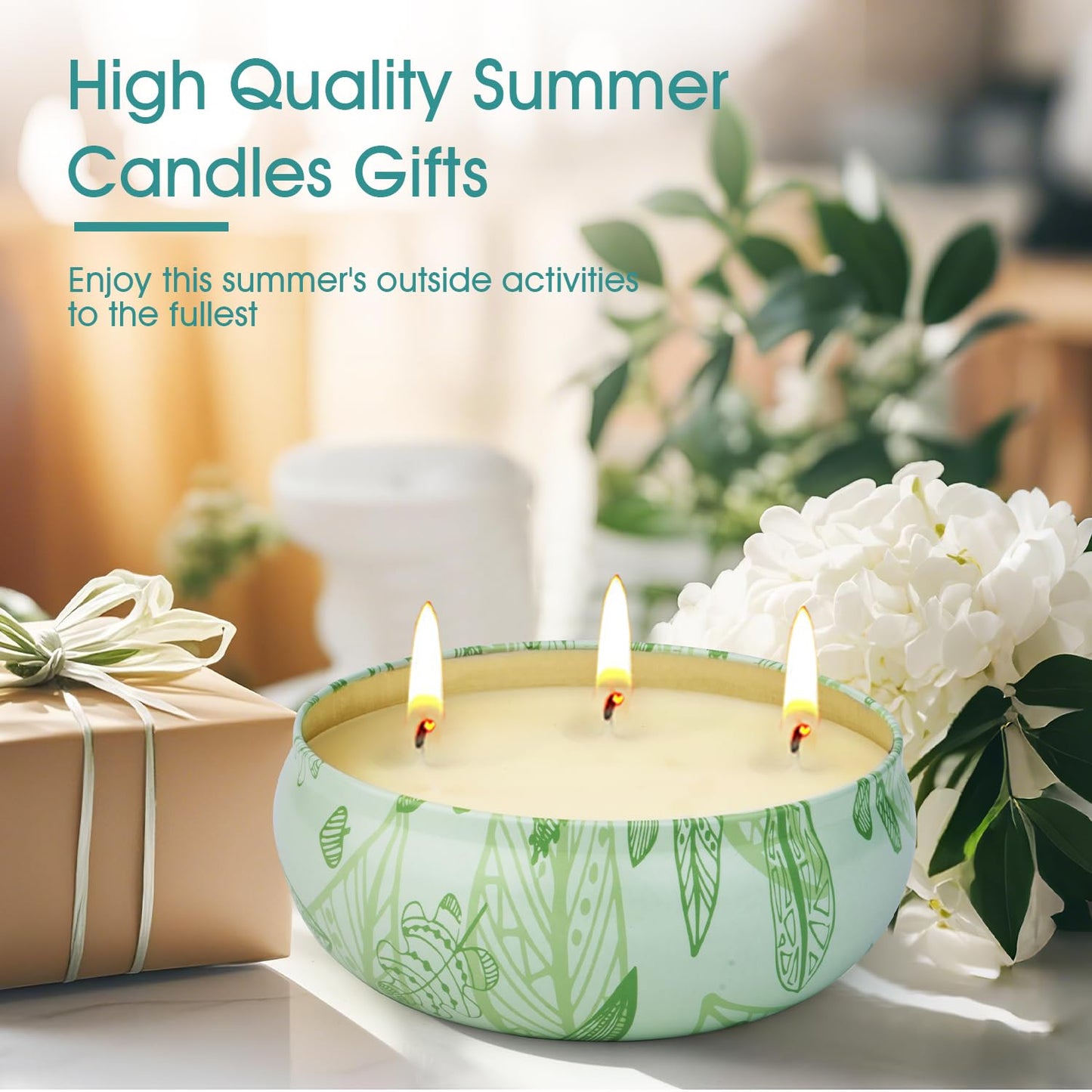 Citronella Candles Outdoor, Large Citronella Candle Outdoor for Patio, 3 Pack 12oz Summer Candle Bulk for Home Garden Yard Camping Party Indoor Outside Decorative, 210 Hours Long Burning, 3 Wick