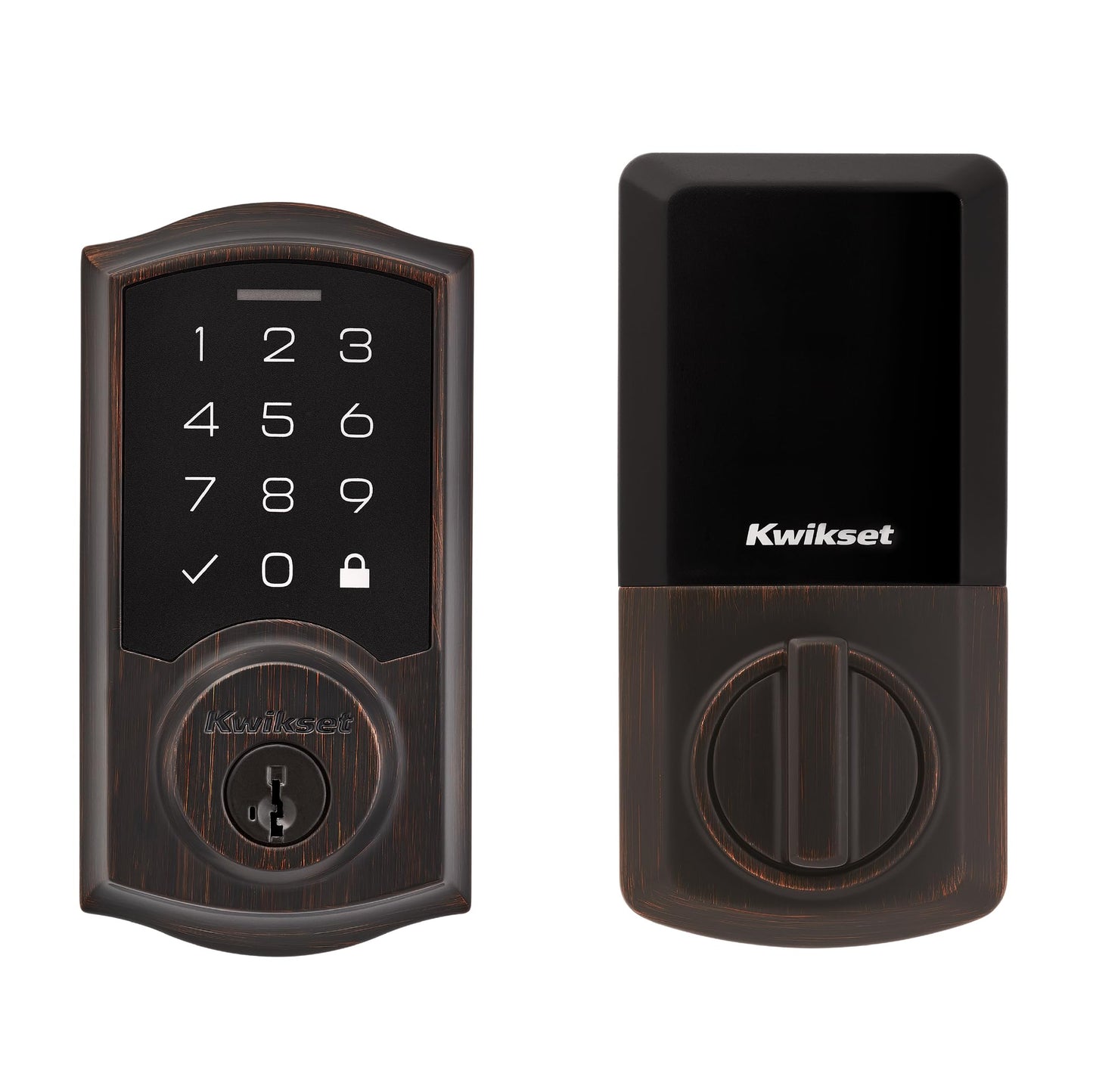 Kwikset SmartCode 270 Keyless Entry Electronic Touchpad Deadbolt Door Lock with Auto-Lock, Custom User Codes, Advanced Security in Satin Nickel Traditional
