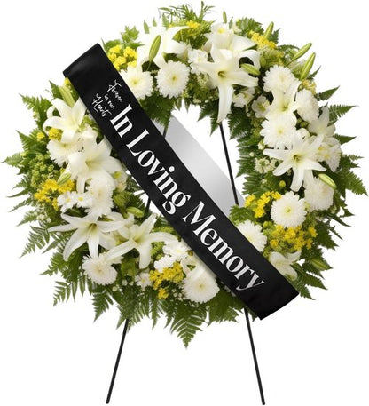 Fanfanwin Funeral Sash - Memorial Ribbon for Casket or Wreath | 58x4'' Black, In Loving Memory