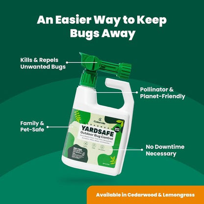 Cedarcide YardSafe | Natural Mosquito, Tick & Flea Repellent | Family & Pet-Safe | Eco-Friendly | 1 Quart (32 Oz.)