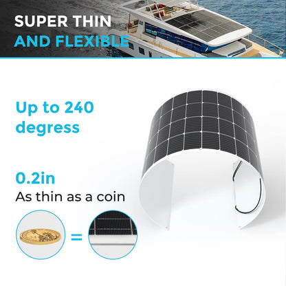 Renogy Solar Panels 200 Watt 12V, Flexible Solar Panel 200W 22% High-Efficiency, 240° Ultra Lightweight Solar Panels for Marine RV Cabin Van Car Boat Camping Curve Surfaces