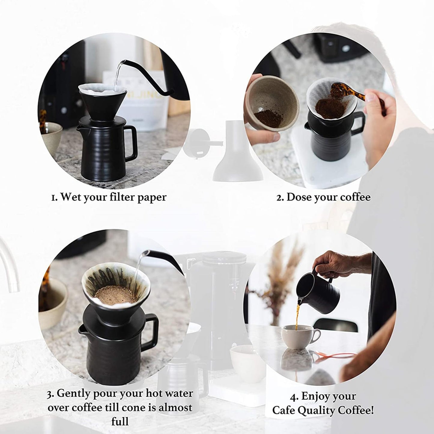 SOTECH Pour Over Coffee Maker Set All in 1 Coffee Kits- 304 Stainless Steel Kettle with Thermometer Coffee Grinder Coffee Dripper & Server of Portable Travel Bag For Outdoor Camping
