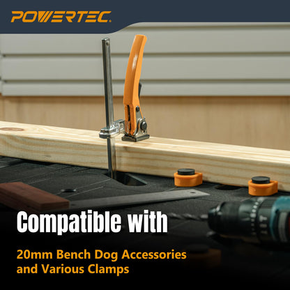 POWERTEC Portable Folding Worktable – Heavy-Duty Workbench with 33.5" x 24" Surface, 1650 lbs Load Capacity – Compact, Foldable Table for Woodworking, DIY, Garage & Jobsite Use (UT1014)