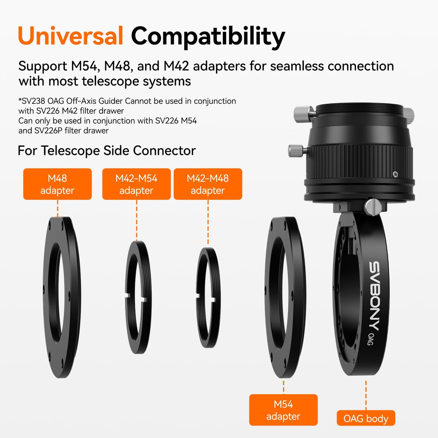 SV241 Pro Astronomical Telescope Power Management Box, Telescope Power Hub, Remote Control for Astronomy Equipment with SV238 Off-Axis Guider (OAG), Astronomy OAG 8x14mm Prism for Astrophotography