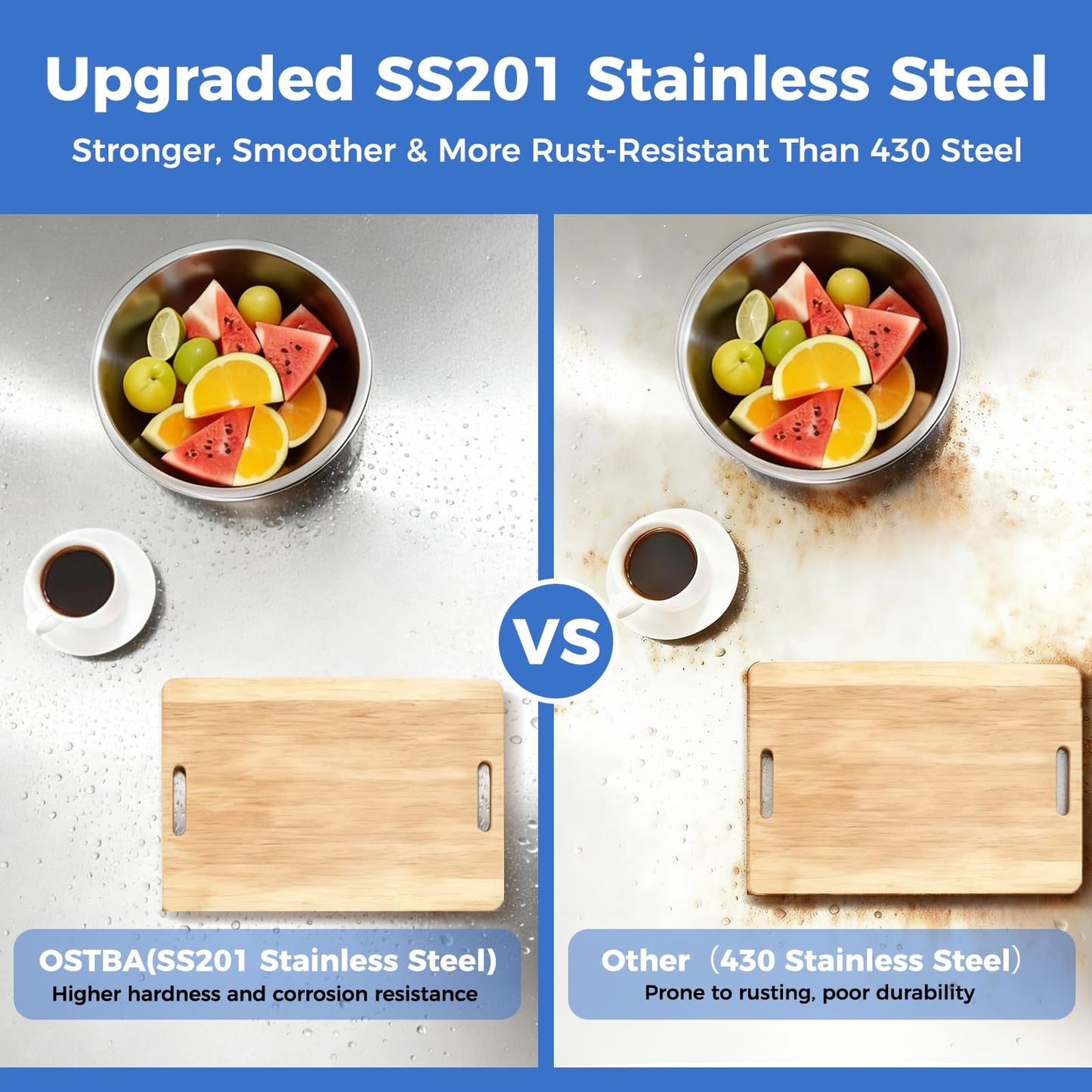 OSTBA Stainless Steel Table for Prep & Work 24x36 Inches, NSF Metal Commercial Heavy Duty Table with Adjustable Undershelf and Adjustable Foot for Restaurant Kitchen Home and Hotel
