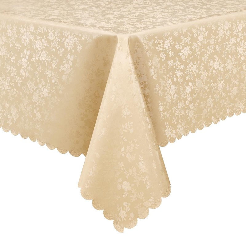 Smiry Rectangle Table Cloth, Waterproof Heavy Duty Vinyl Tablecloths, Wipeable Washable Table Cover for Kitchen and Dining Room (Champagne, 60" X 102")