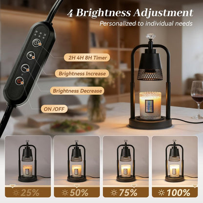 Candle Warmer Lamp with Timer Dimmer Dual Pole Height Adjustable Candle Warmer Gifts for Women Wax Melt Warmer for Scented Jar Candles Birthday Gift for Mom Mothers Day House Warming New Home Decor