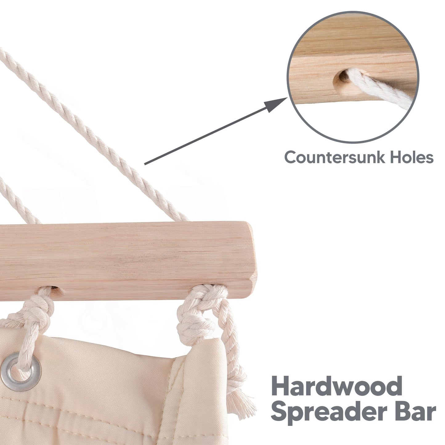SUNCREAT Hammocks Replacement Hammock for Stand, 475 lbs Capacity, Two Person Backyard Hammock for Outside, Beige