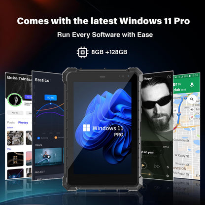 CENAVA W80N Rugged Tablet,8 Inch Windows 11 Pro Industrial Tablet,8GB+128GB,Intel N5100,IP68 Waterproof,700nit Sunlight Readable,4G LTE GPS WiFi6 Heavy Duty Outdoor Work PC 2025