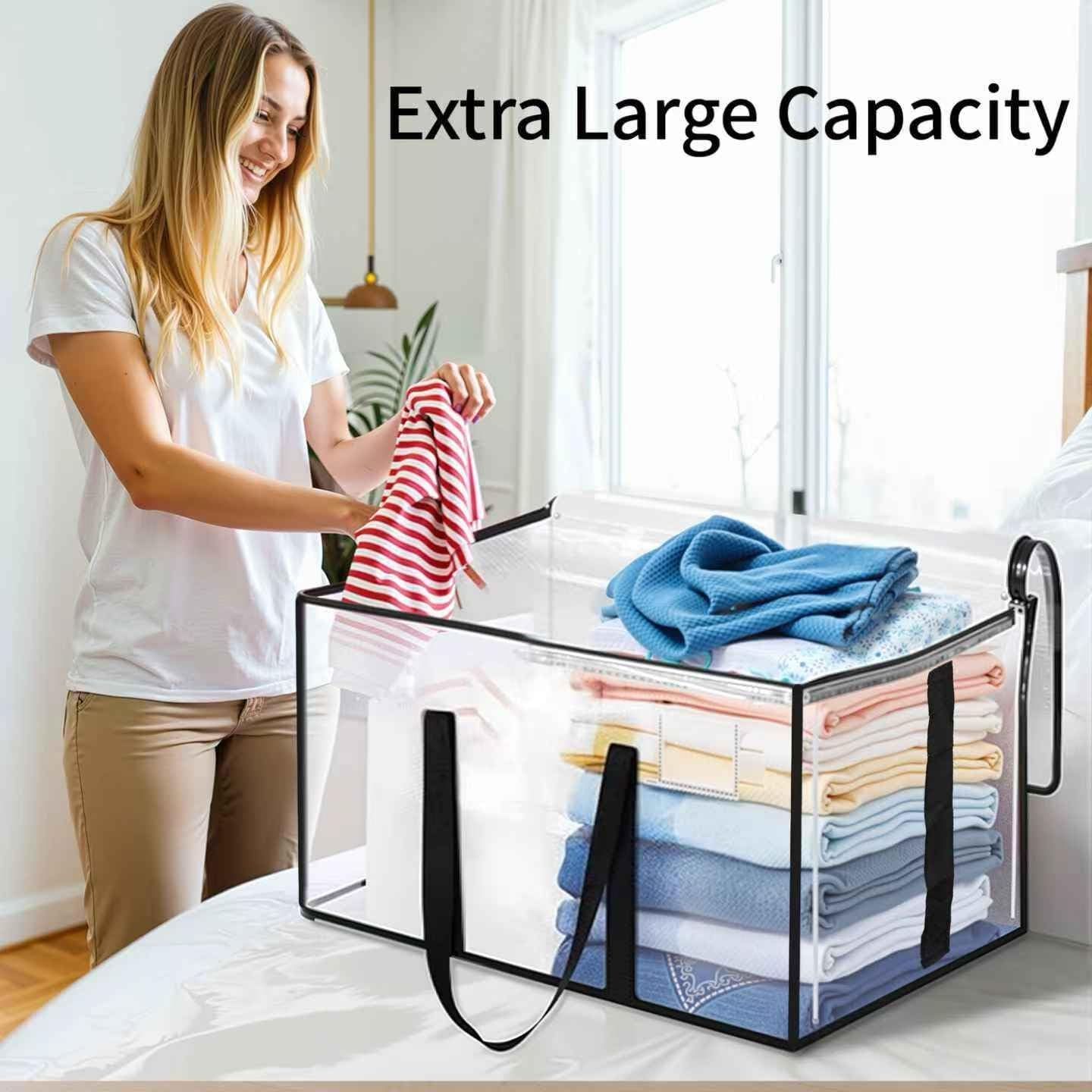 Skiennix Extra Large Heavy Duty Moving Bags - Waterproof Storage Totes with Handles & Zippers | 8 Pack, Foldable for College Dorms